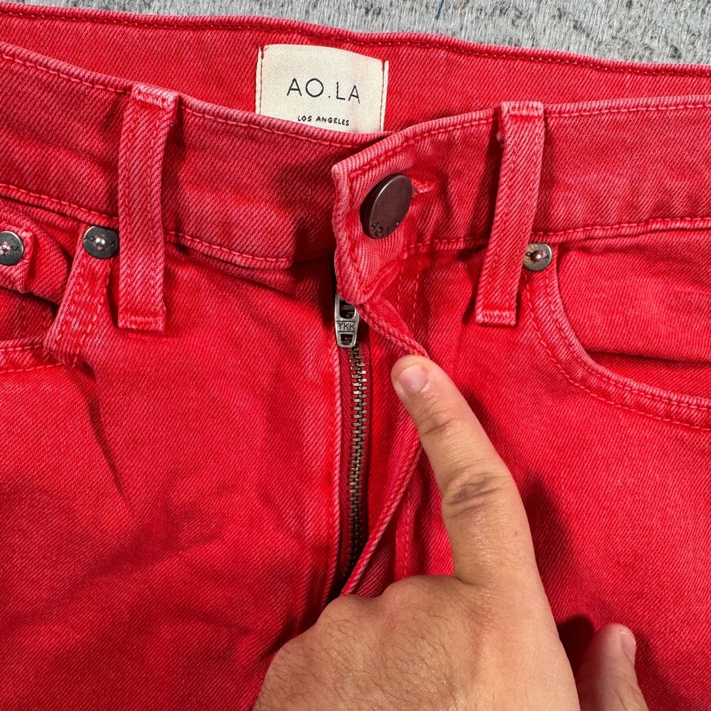 Alice Olivia Jeans Womens 29 (28x26) Red Stretch Good High Rise Ankle Skinny - Picture 3 of 10